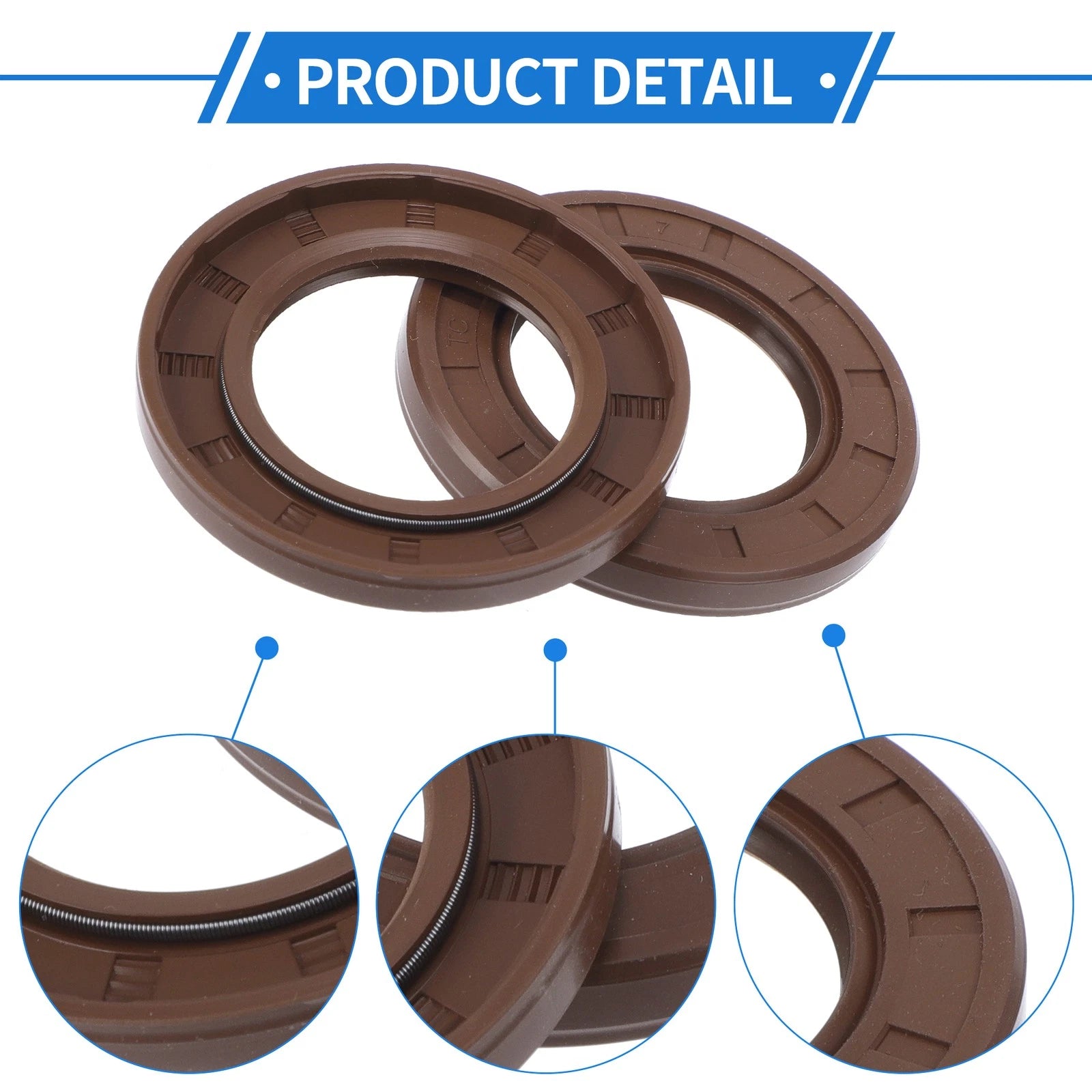 Set of 2 Oil Seal Rotary Shaft Seal FKM Rubber 38x62x7mm