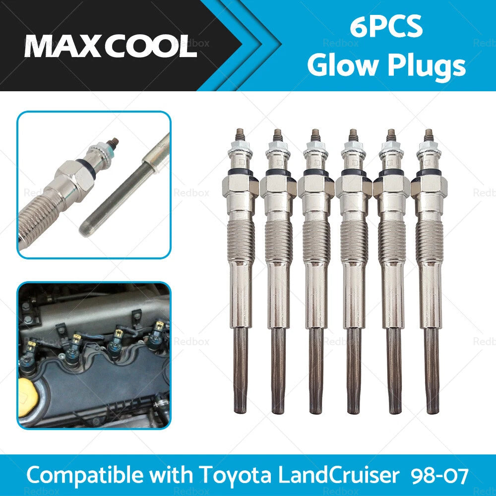 6X Glow Plugs for Toyota LandCruiser HZJ75 HZJ79 HZJ105 4.2D 1HZ (1998–2007)