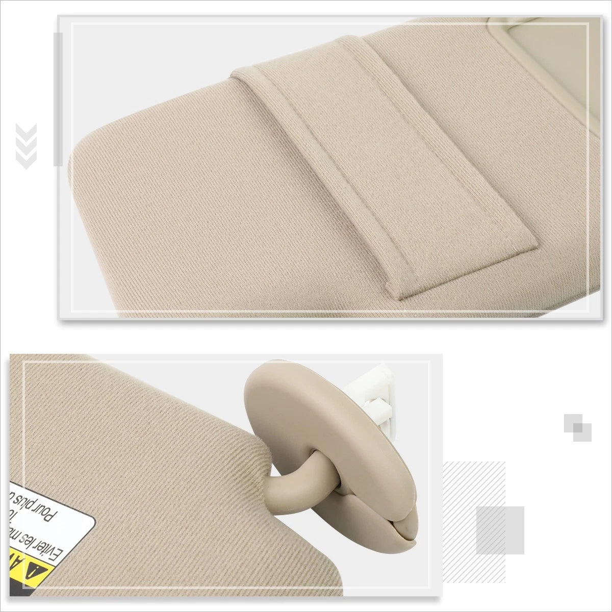 Driver Side Sun Visor for Toyota Venza (2009–2016) OE Style Beige