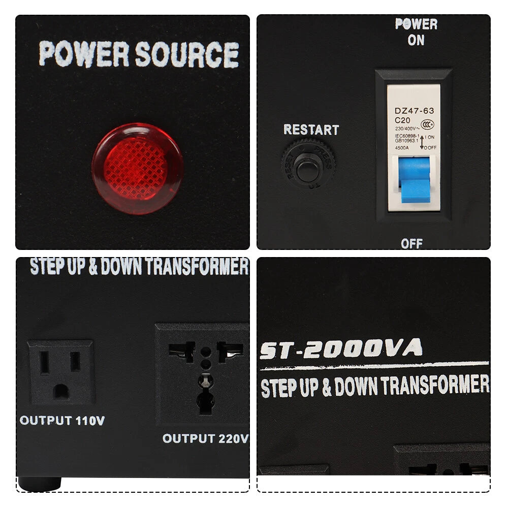 2000W Step Up/Down Transformer for Universal Use (110V-220V)