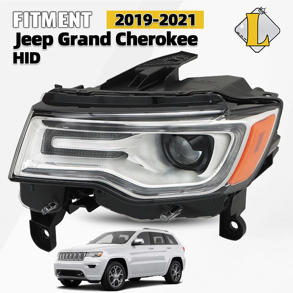 HID/Xenon Headlight for Jeep Grand Cherokee (2019–2021) Chrome Left Driver
