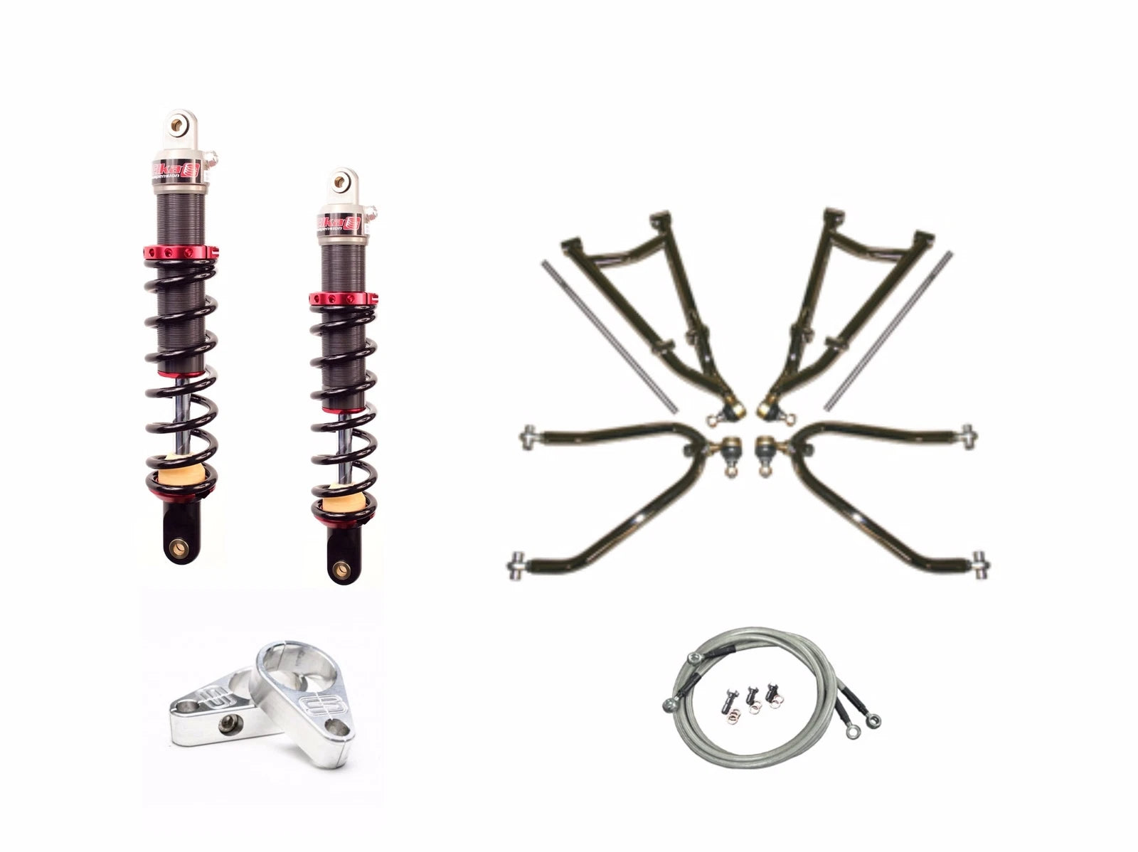 Set of 2 LSR Racing +2" A-Arms & Elka Stage 1 Front Shocks for Yamaha Banshee
