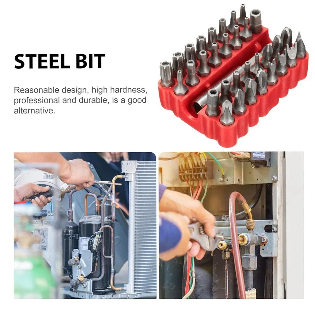33 PC Security Bit Set for Automotive Use - Magnetic Holder, Tamper Resistant