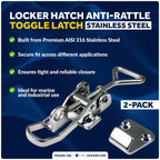 Set of 2 Anti-Rattle Latch Fasteners for Marine Locker Hatch (FO4181-M2)