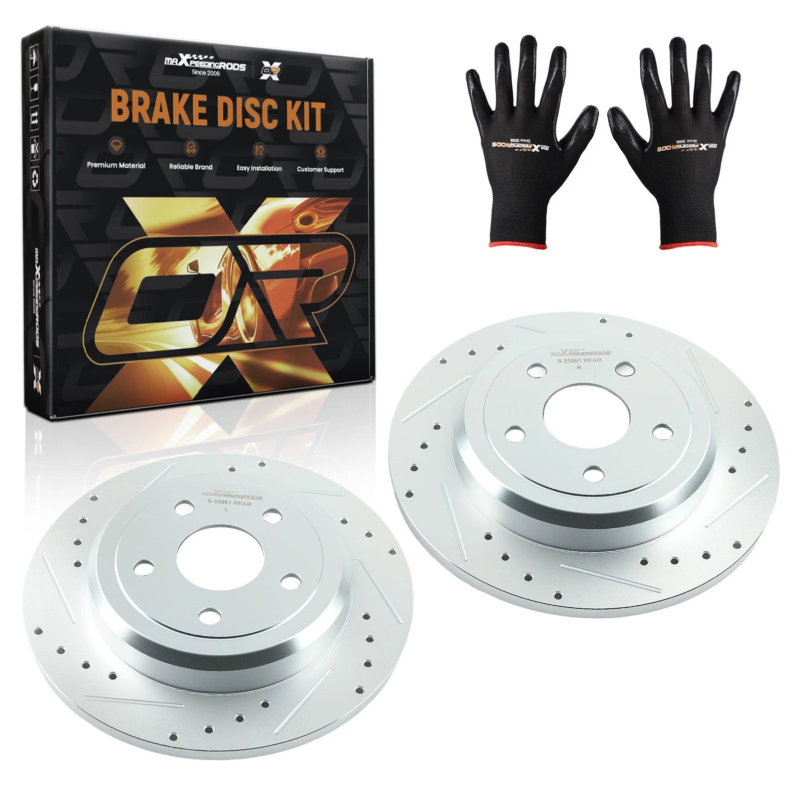 Set of 2 Rear 330mm Brake Rotors for Jeep Grand Cherokee/Durango (2011–2020) S-53061
