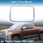 Rear Row Headlight Trim Bezel for Toyota Tundra (2014–2021) Silver Tone
