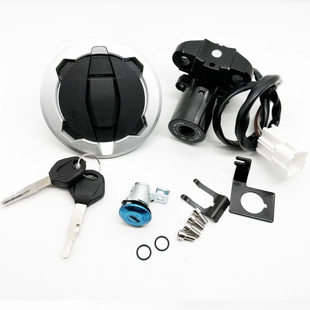 Ignition Switch Gas Cap Seat Lock Set with 2X Keys for Kawasaki Z400 (2019–2022)
