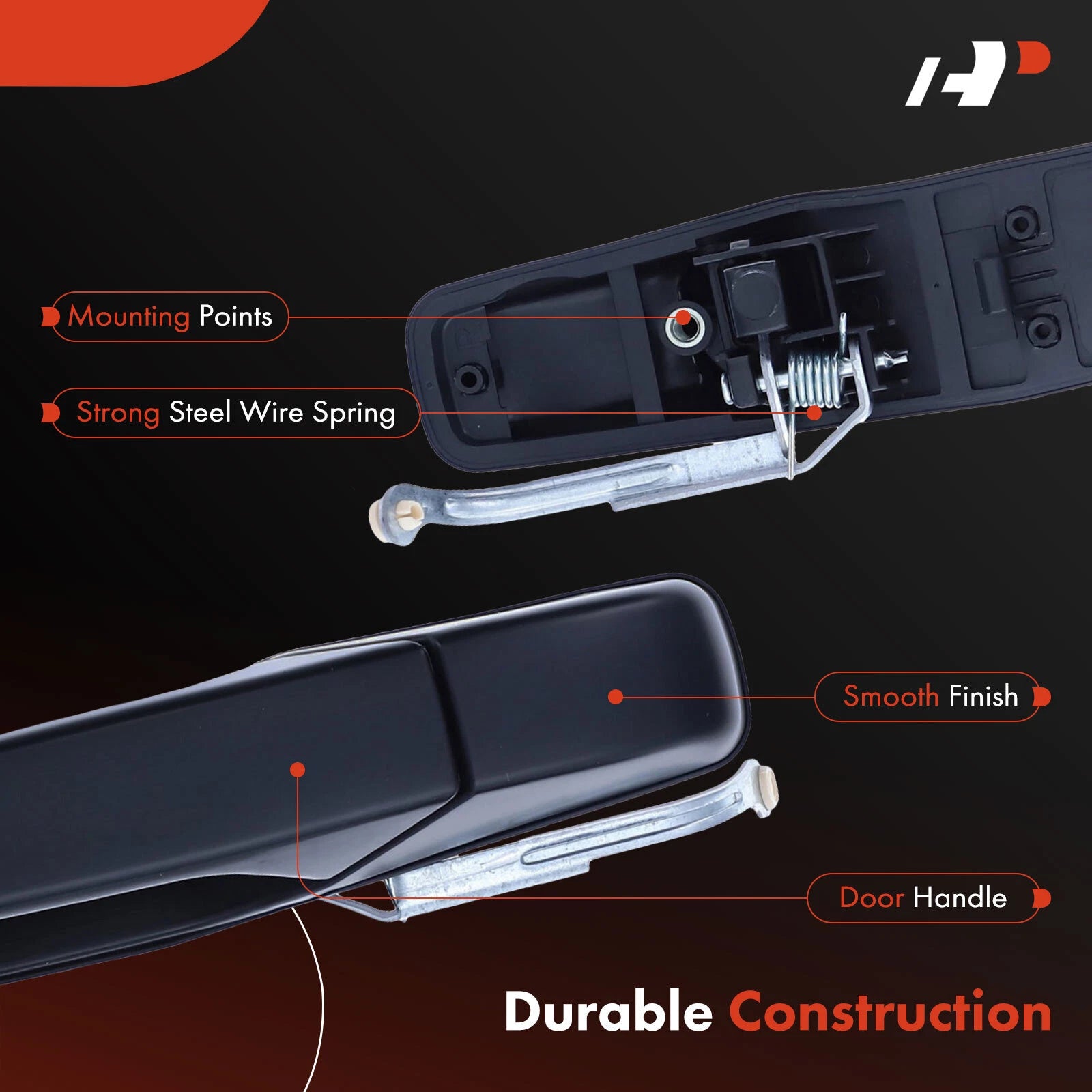 2X Rear Exterior Door Handle for Chevy Silverado 1500 (2007–2013)