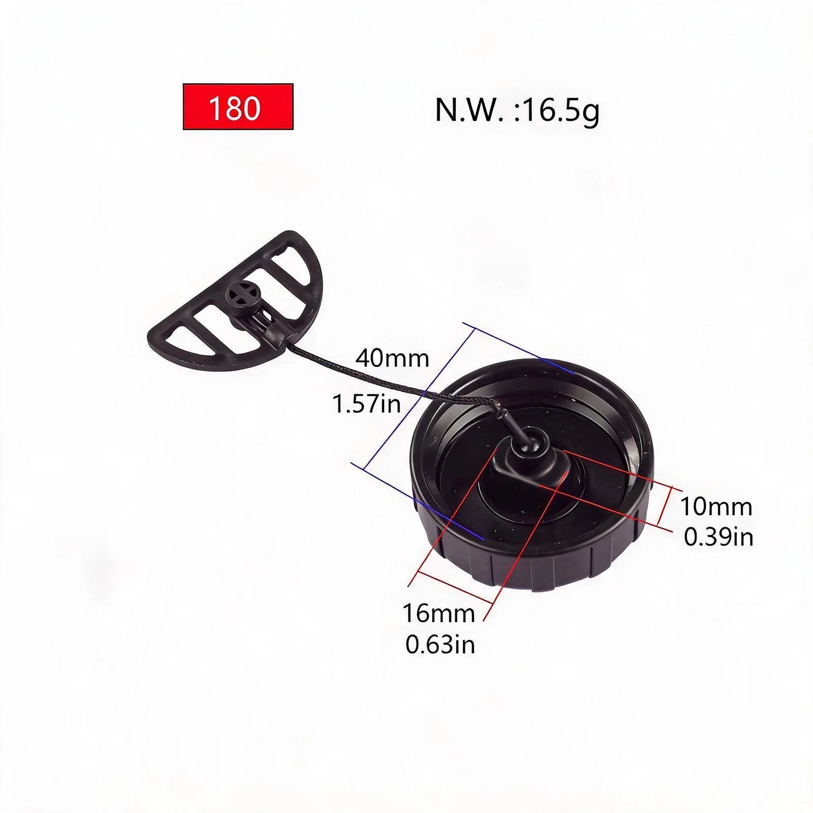 Fuel Tank Cap for MS180 MS170 017 018 Chainsaw (1 Piece) Black Plastic