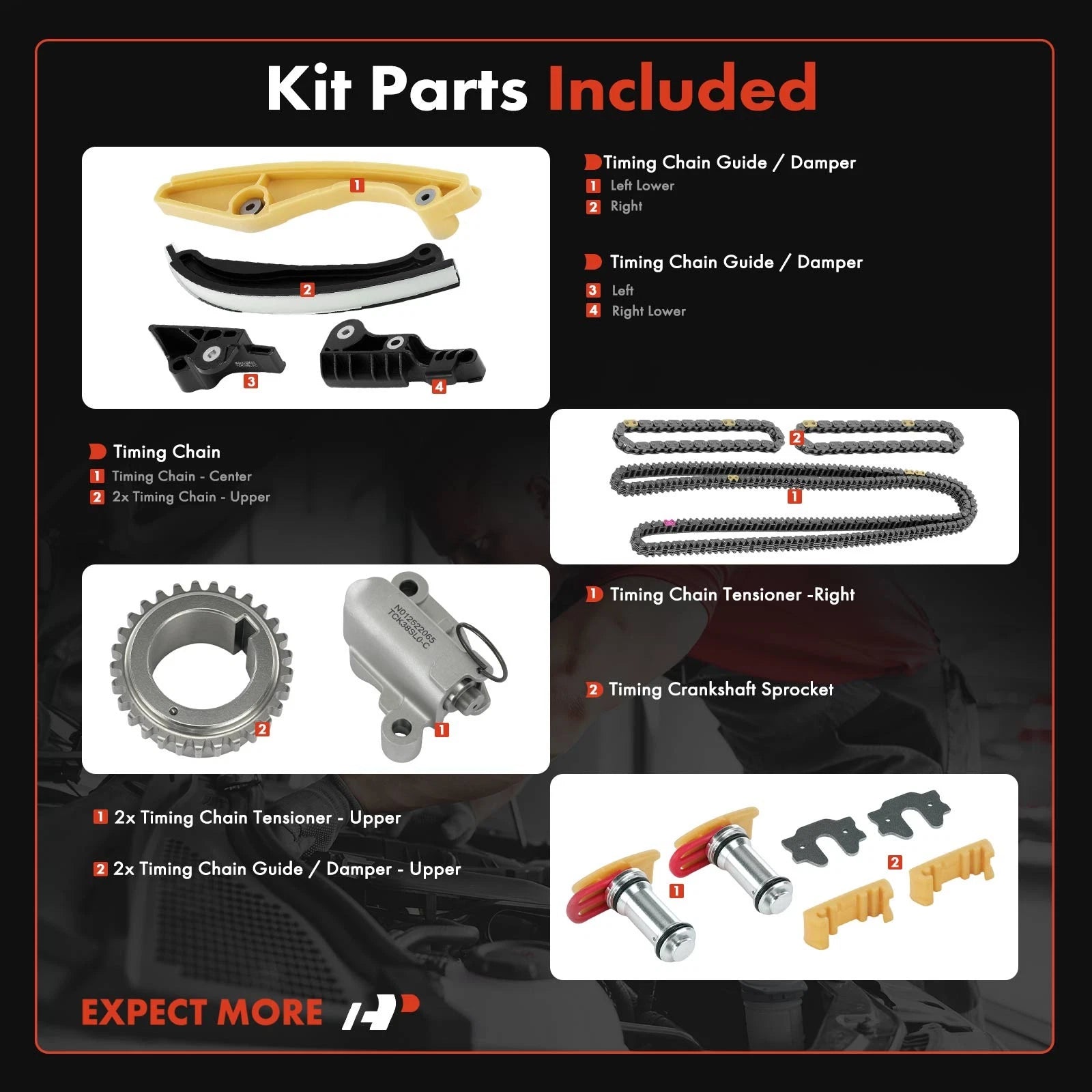 13x Timing Chain Kit for Ford Transit-150 Transit-250 (2017-2022) 3.5L