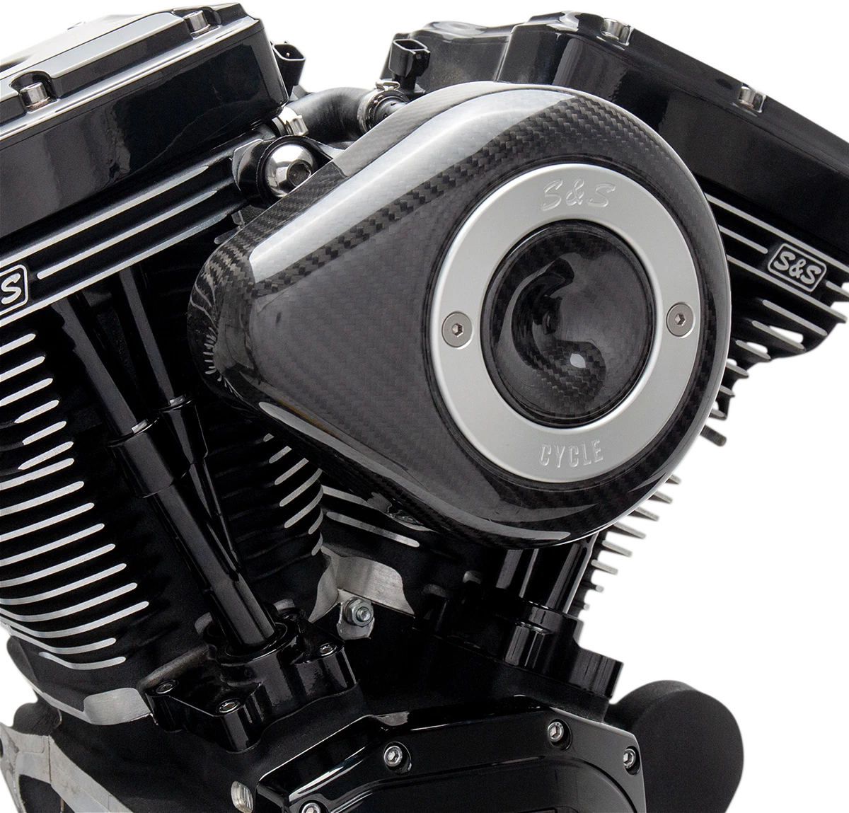 S&S Stealth Mini Teardrop Air Cleaner Cover for Harley (Carbon Fiber)
