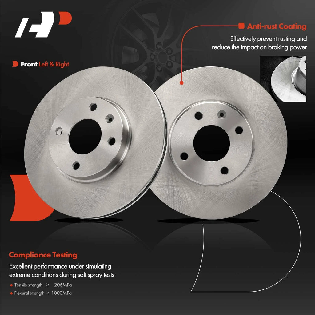 Front Disc Brake Rotors & Ceramic Pads for Chevy Spark (2016â2022)