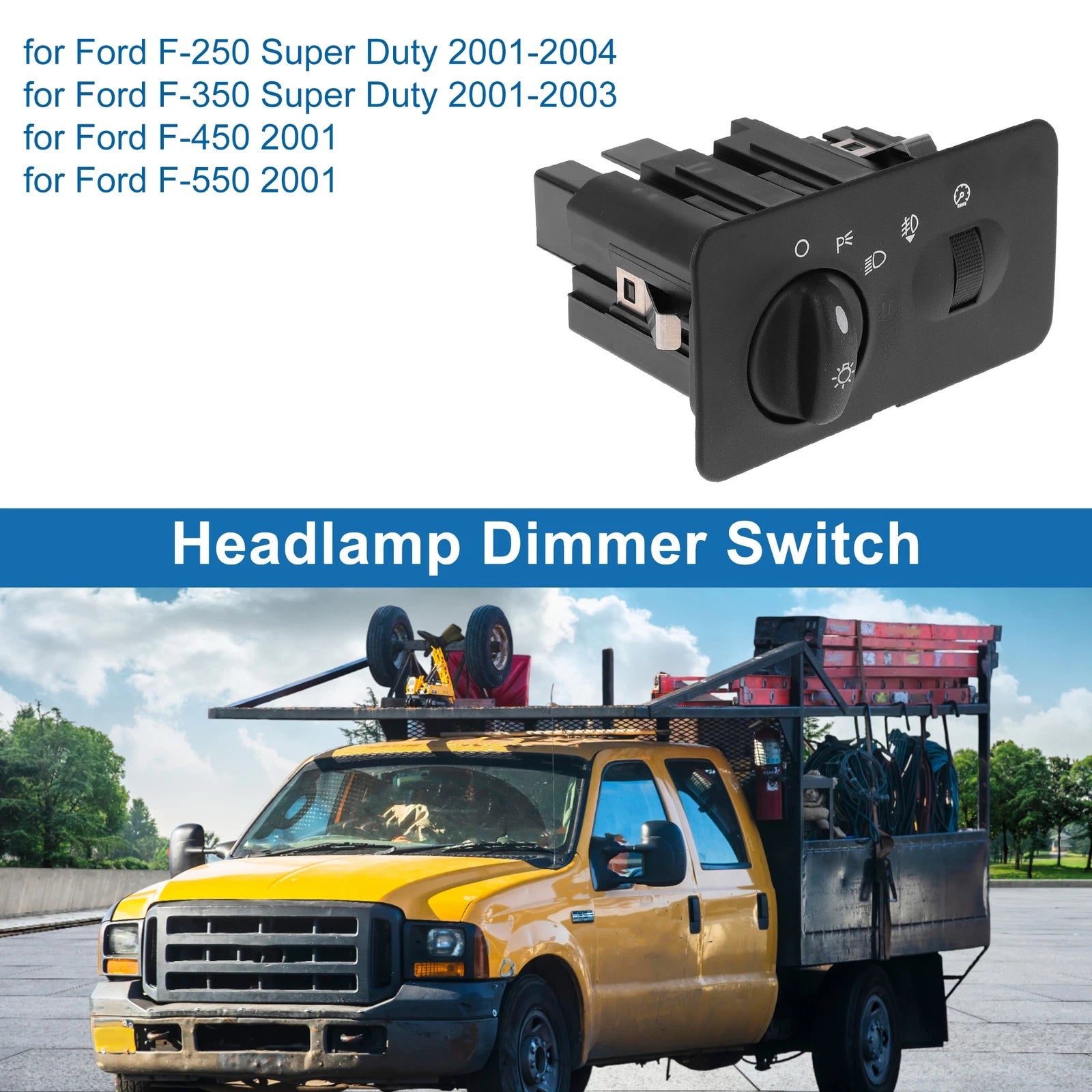 Headlight Switch for Ford F-250 Super Duty (2001–2004) No.1C3Z11654BAA Black