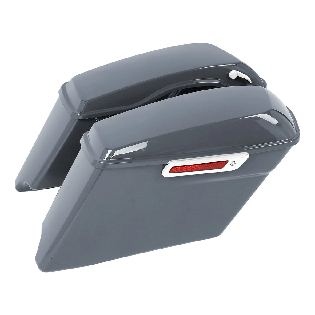 4" Stretched Saddlebags for Harley CVO Street Road Glide (2014–2024) Gunship Gray