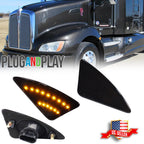 2X Amber LED Side Marker Turn Signal Lights for Kenworth T660 T170 T270 (2008–2021)