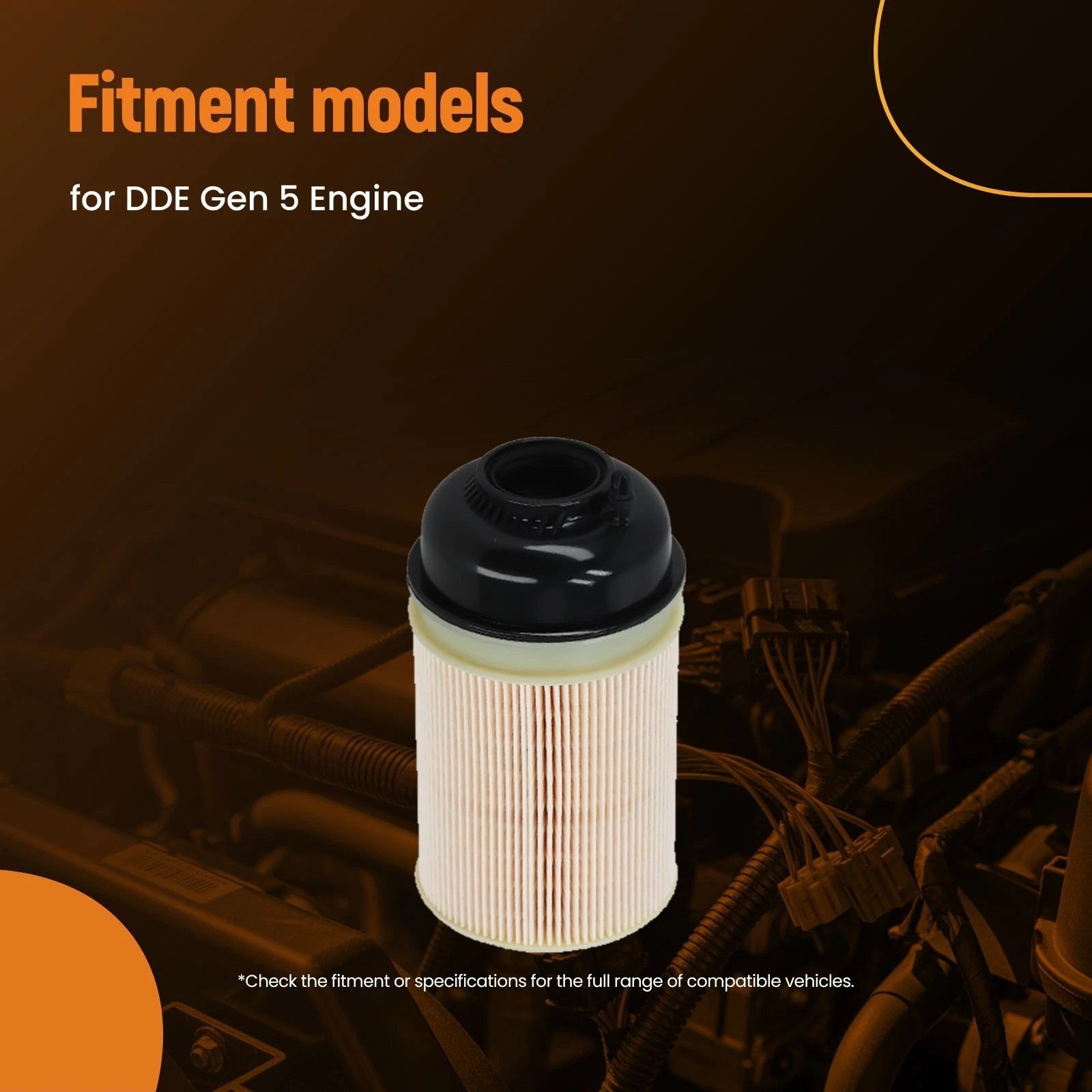 6 Pack Diesel Fuel Filter Insert for DDE Gen 5 Engine (YYYY–YYYY)
