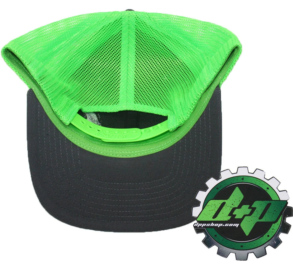 Cummins Trucker Hat for Trucks (Charcoal Gray Green Mesh Snap Back)