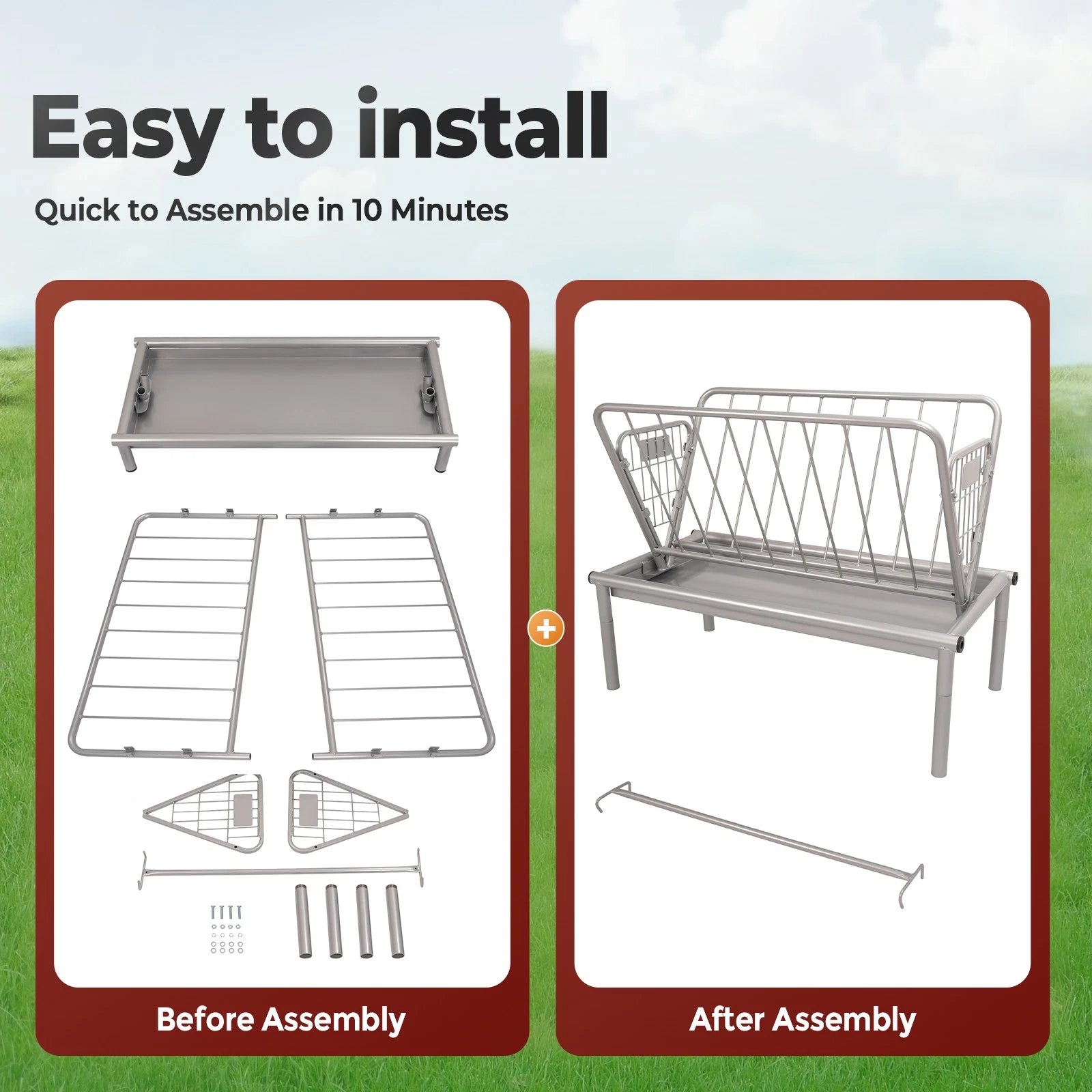Heavy Duty Steel Hay Feeder for Goats (Outdoor Use)