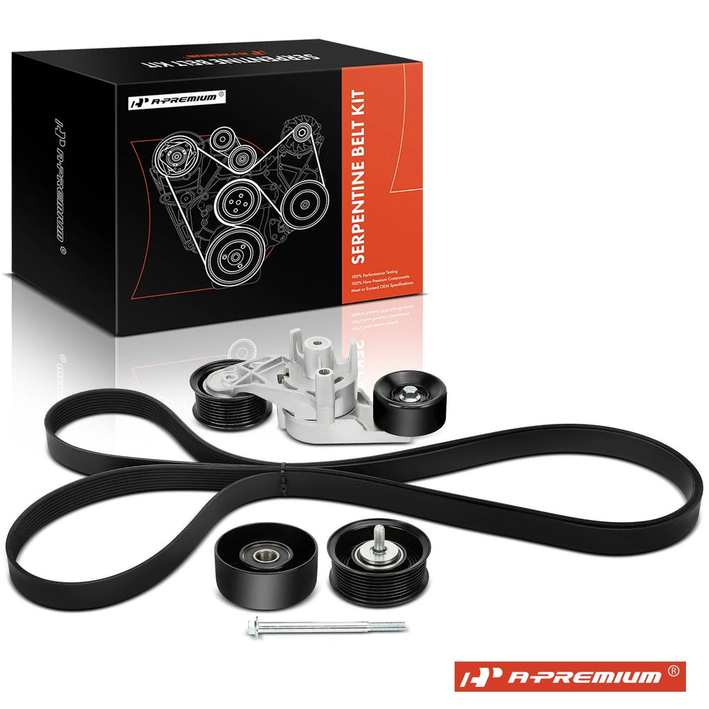 Set of 4 Serpentine Belt Drive Components for Ford F-350 Super Duty (2003–2007)