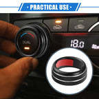 3 Pcs AC Climate Control Knob Rings for Chevrolet Corvette C6 (2005–2013) Black