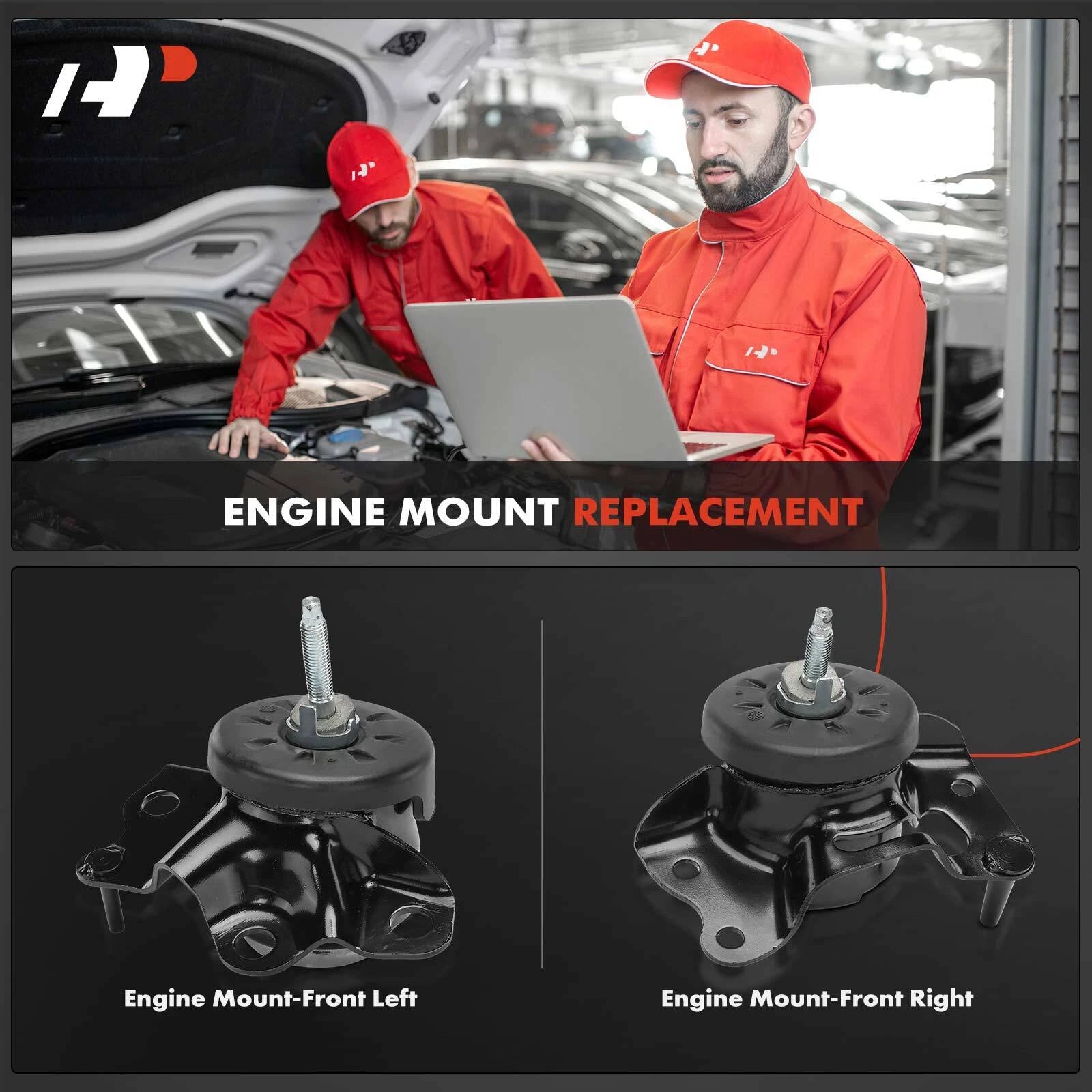 2X Front Engine Motor Mount for Jeep Wrangler JL (2018-2024)