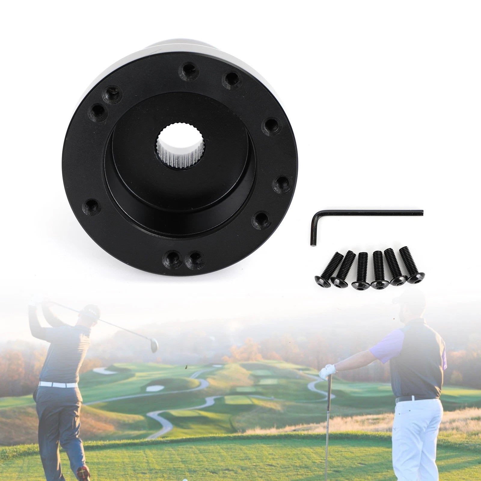 Aluminum Steering Wheel Adapter Hub for Club Car DS (1984–Present) Black