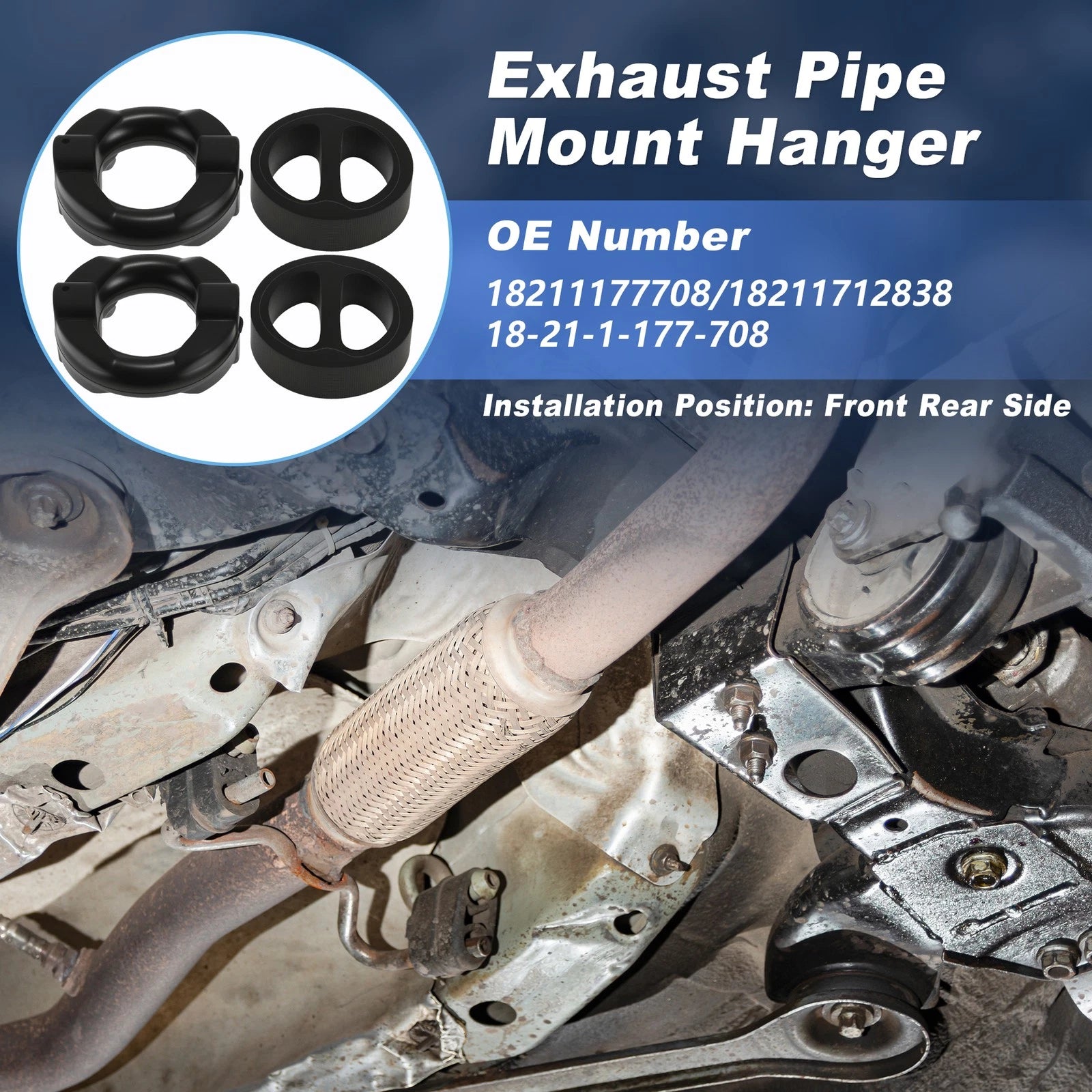 Set of 4 Exhaust Pipe Mount Hangers for BMW 3 5 6 7 Series (18211177708)