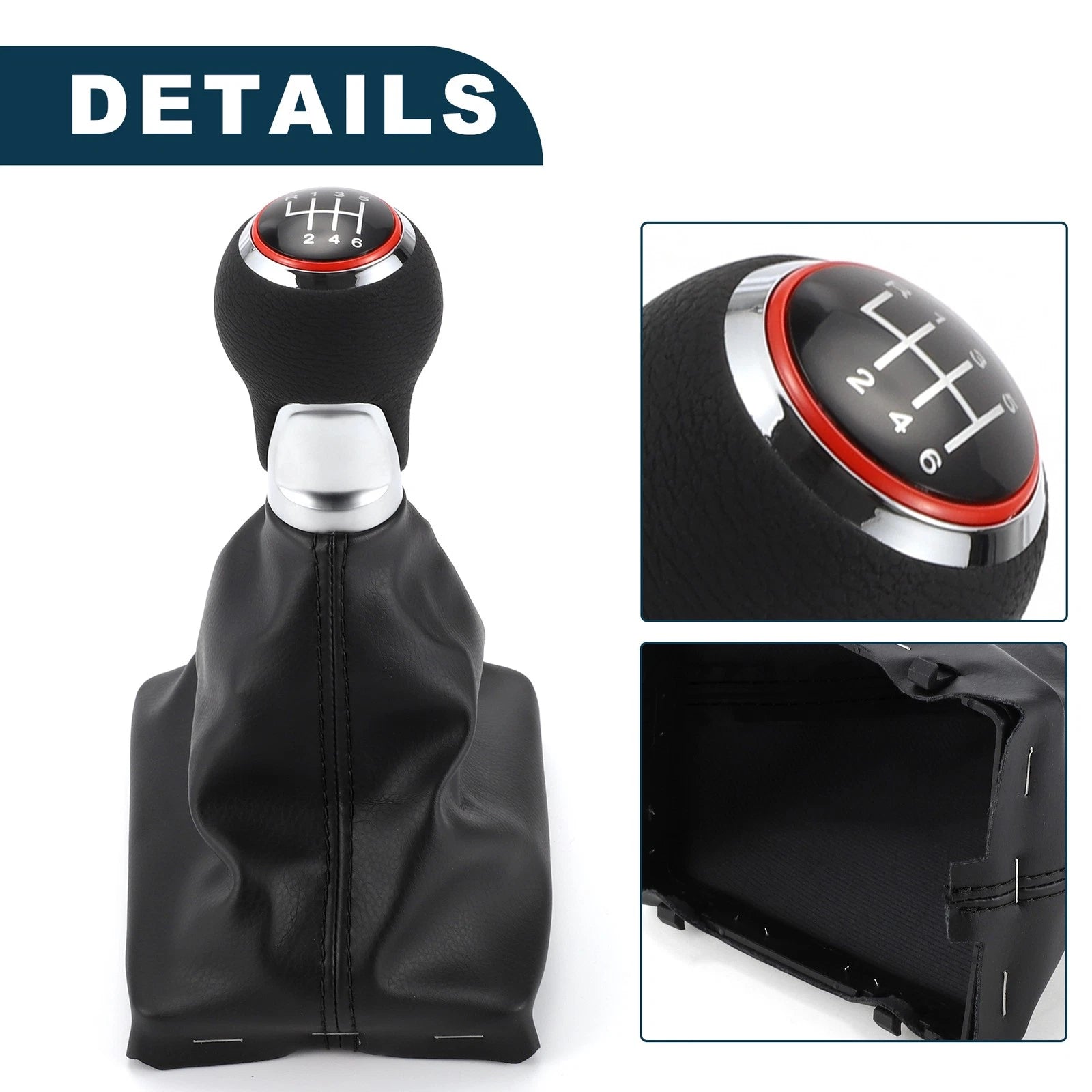 6 Speed Shift Knob with Boot Cover No. 8K0863278H for Audi A4 B8 (2007–2015)