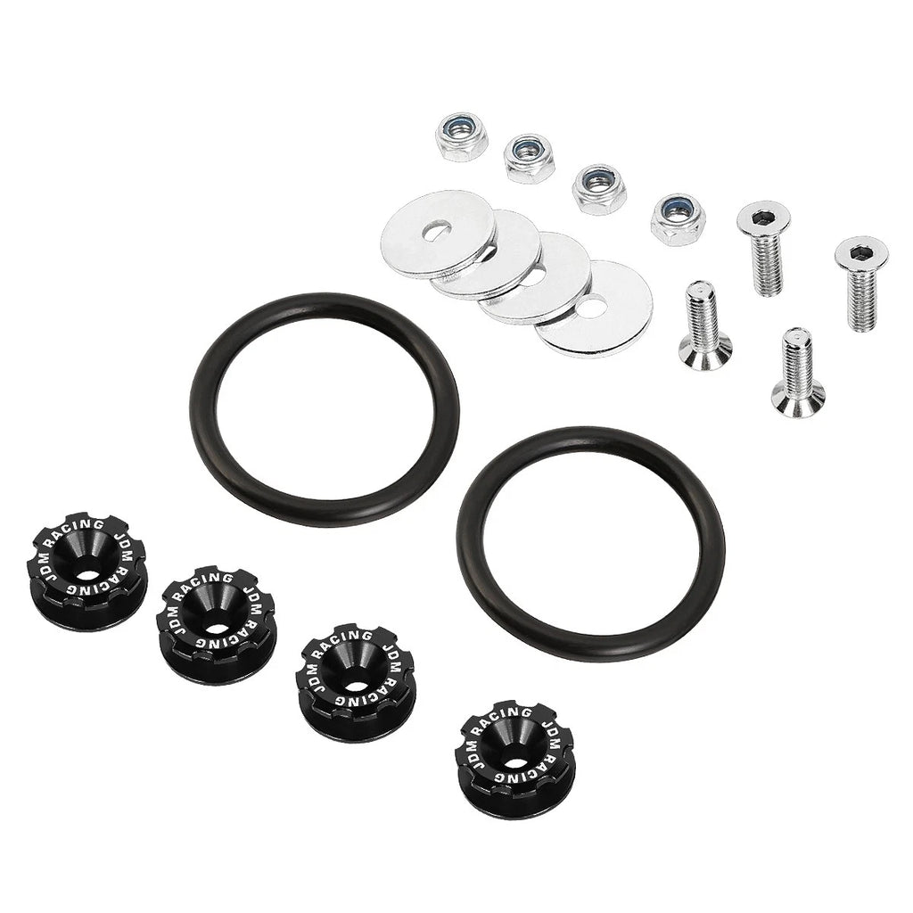Set of 4 Aluminum Black Bumper Quick Release Fasteners for
