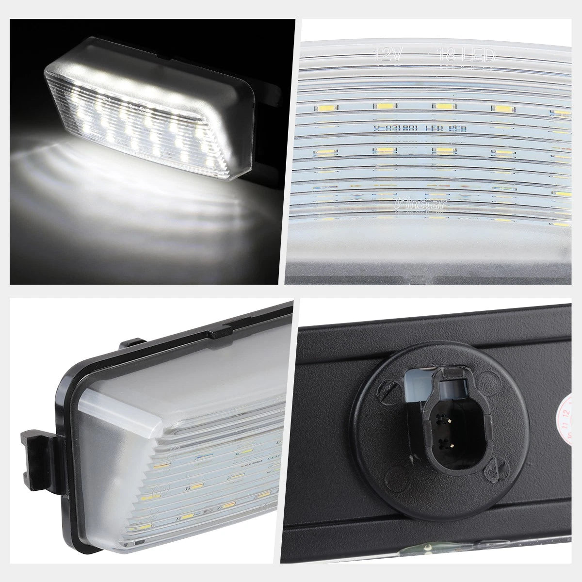 Nuvision White LED License Plate Lights for Nissan 350Z/370Z/GTR/Leaf/G25/G35/G37 (2003–2020)