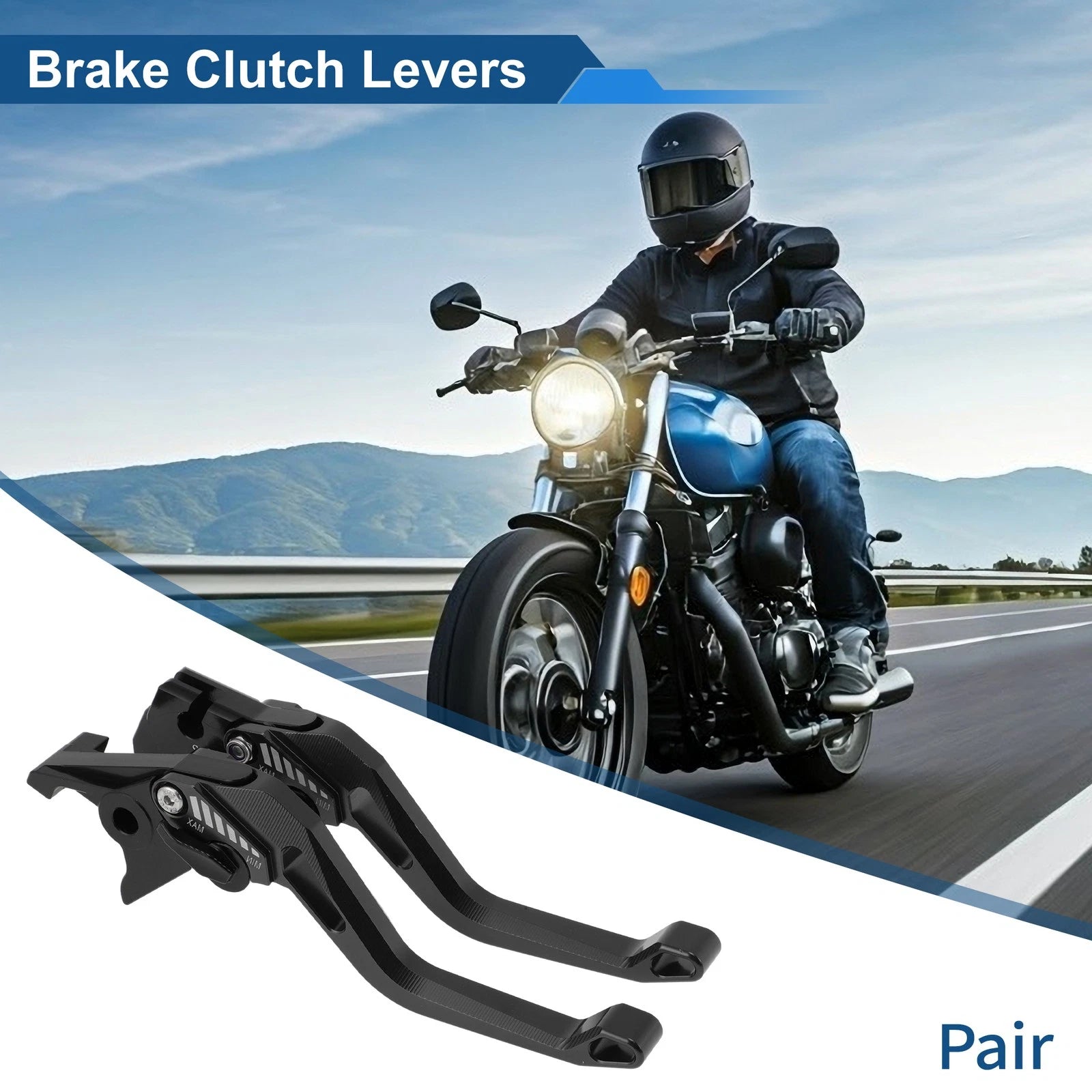 Short Brake Clutch Levers for Suzuki GSX-8S (2023–2025) - Solid Black, 1 Pair