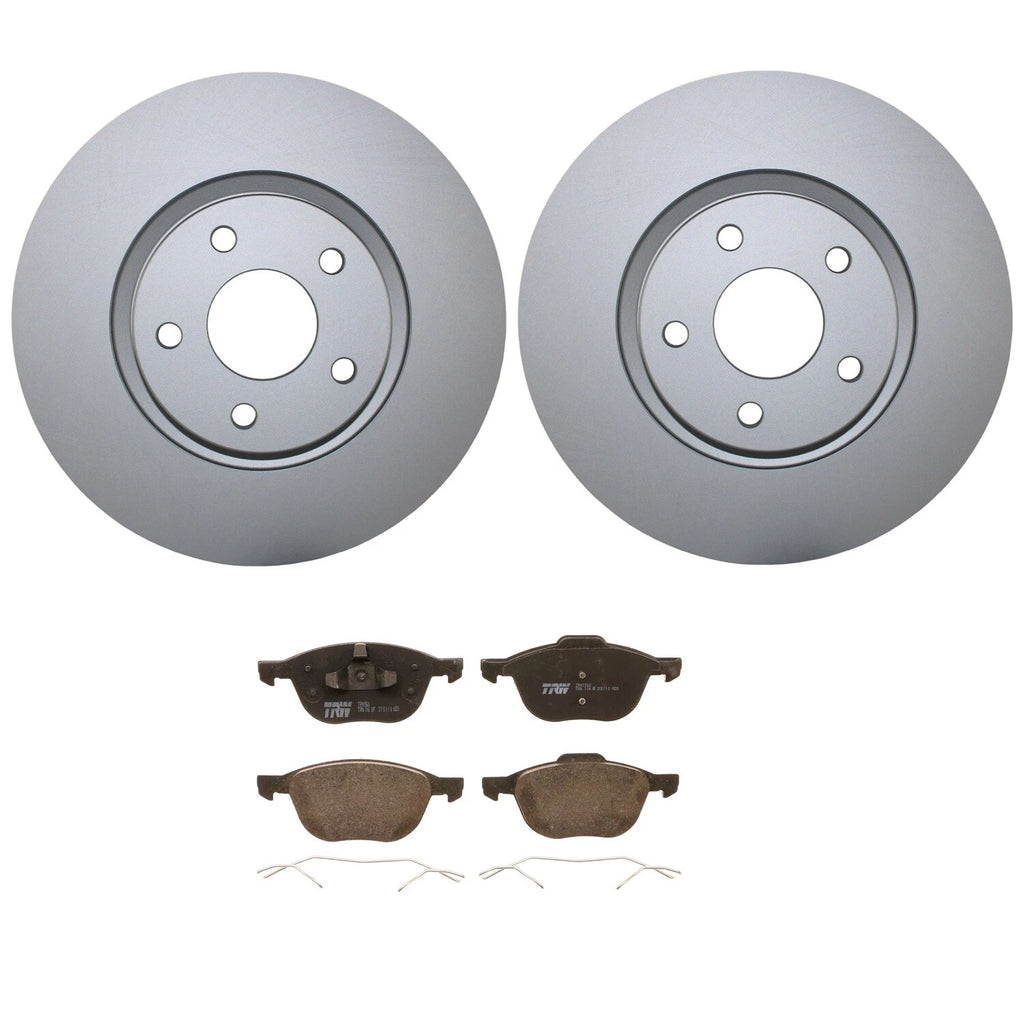 Front Brake Kit with 300mm Disc Rotors & TRW Pro Low-Met Pads for Ford C-Max Escape (2013–2019)