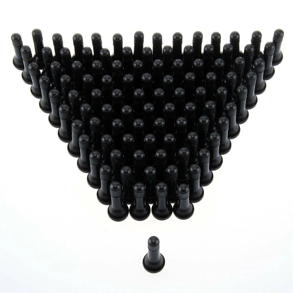 Set of 4 Tubeless Tire Valve Stems for Cars 5020mm Black Closure