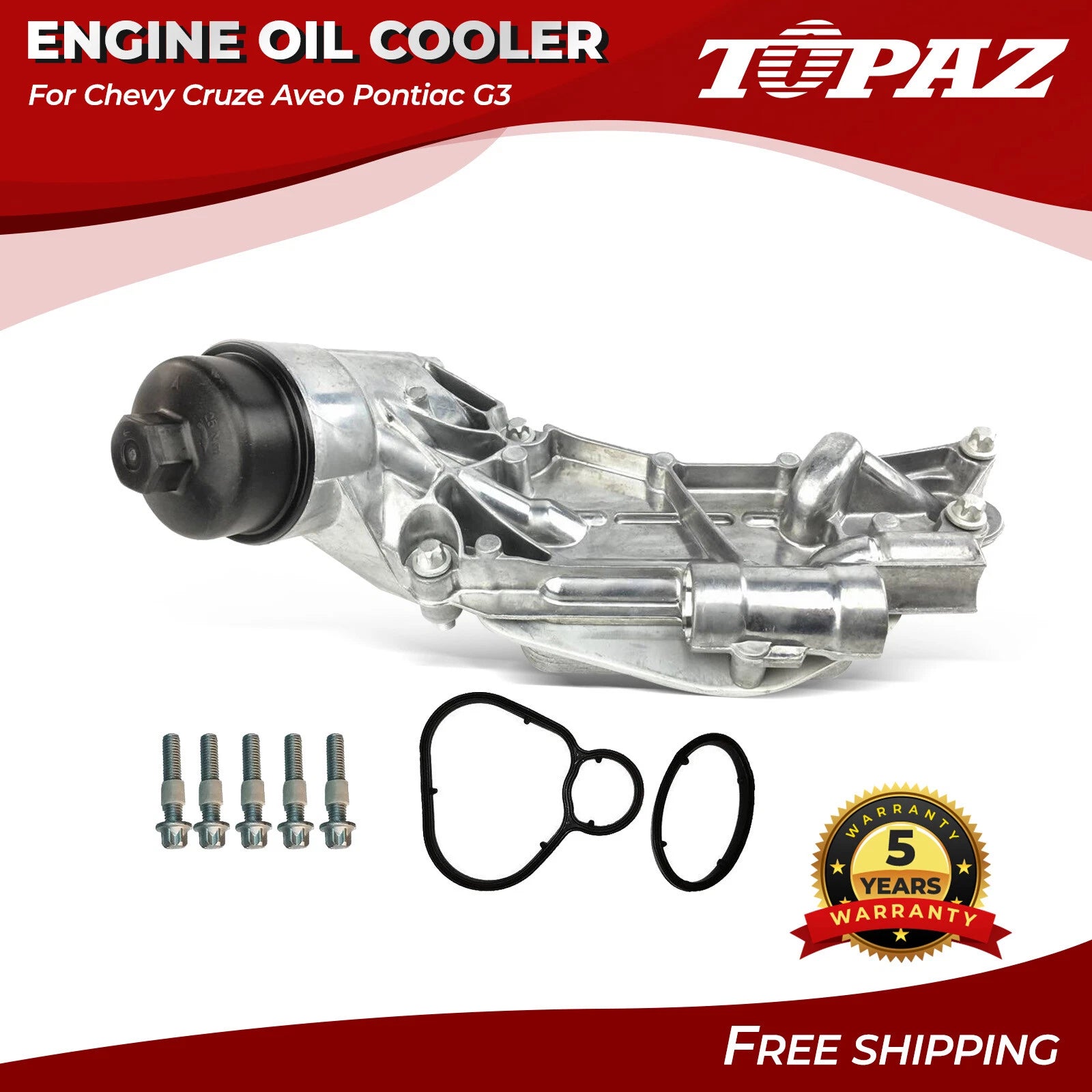 Engine Oil Cooler with Oil Filter Assembly for Chevy Cruze, Aveo, Pontiac G3 