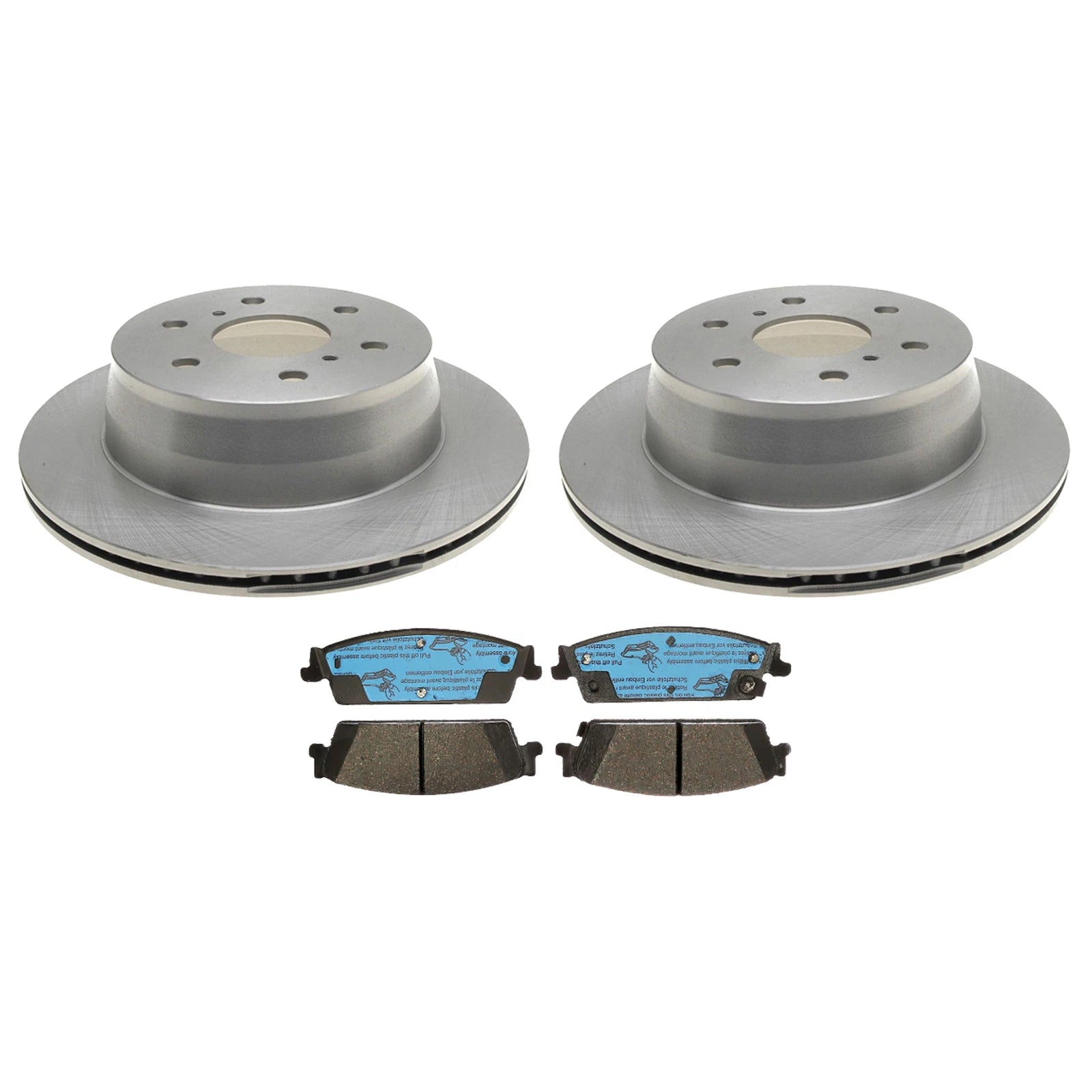 ACDelco Silver Rear Brake Kit 345mm Disc Rotors Pads for Escalade Silverado (2007–2014)