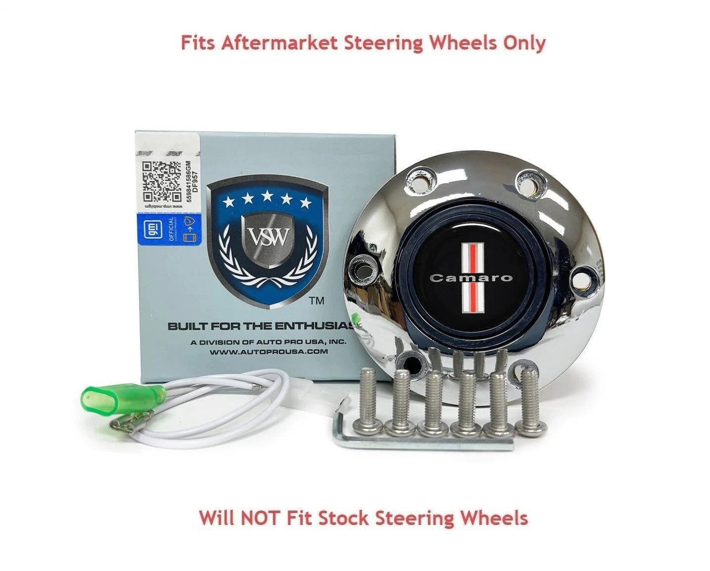 Horn Button Replacement for Chevrolet Camaro with 6 Hole Chrome Steering Wheel (2010–2015)