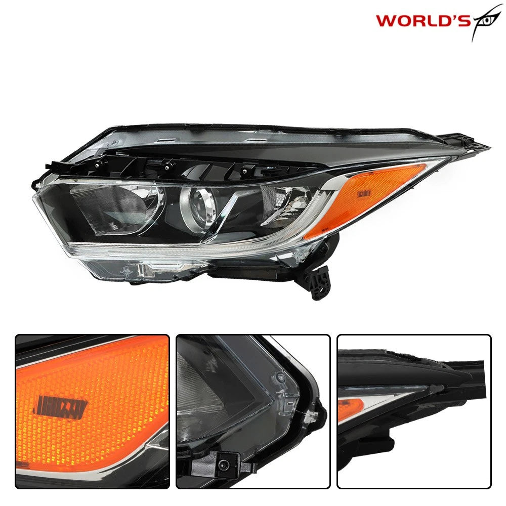 Set of 2 Left Side LED Headlights for Honda HR-V (2019–2021) Black Clear