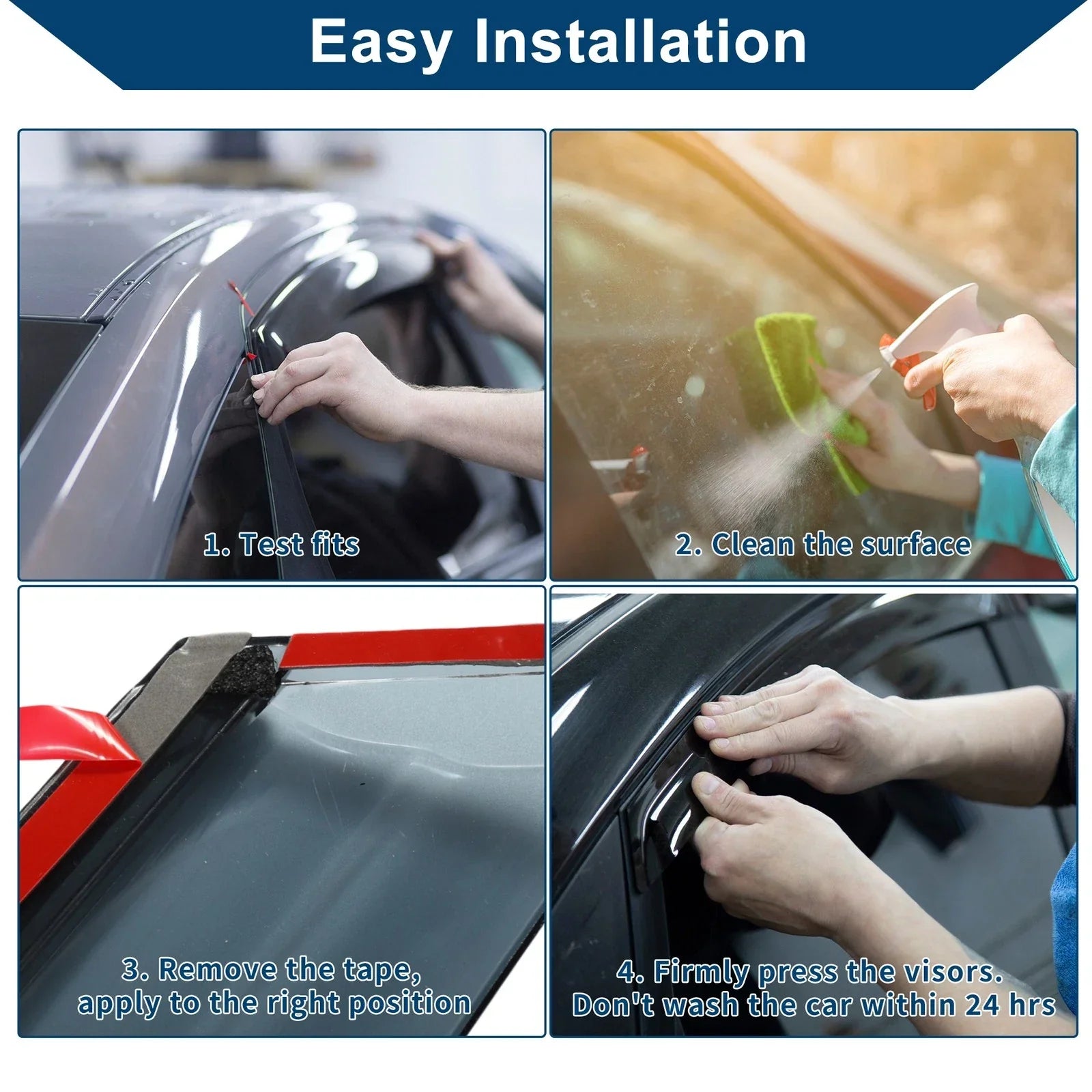 Car Window Deflectors for Hyundai Sonata Side Window Vent Visors (2011-2014)