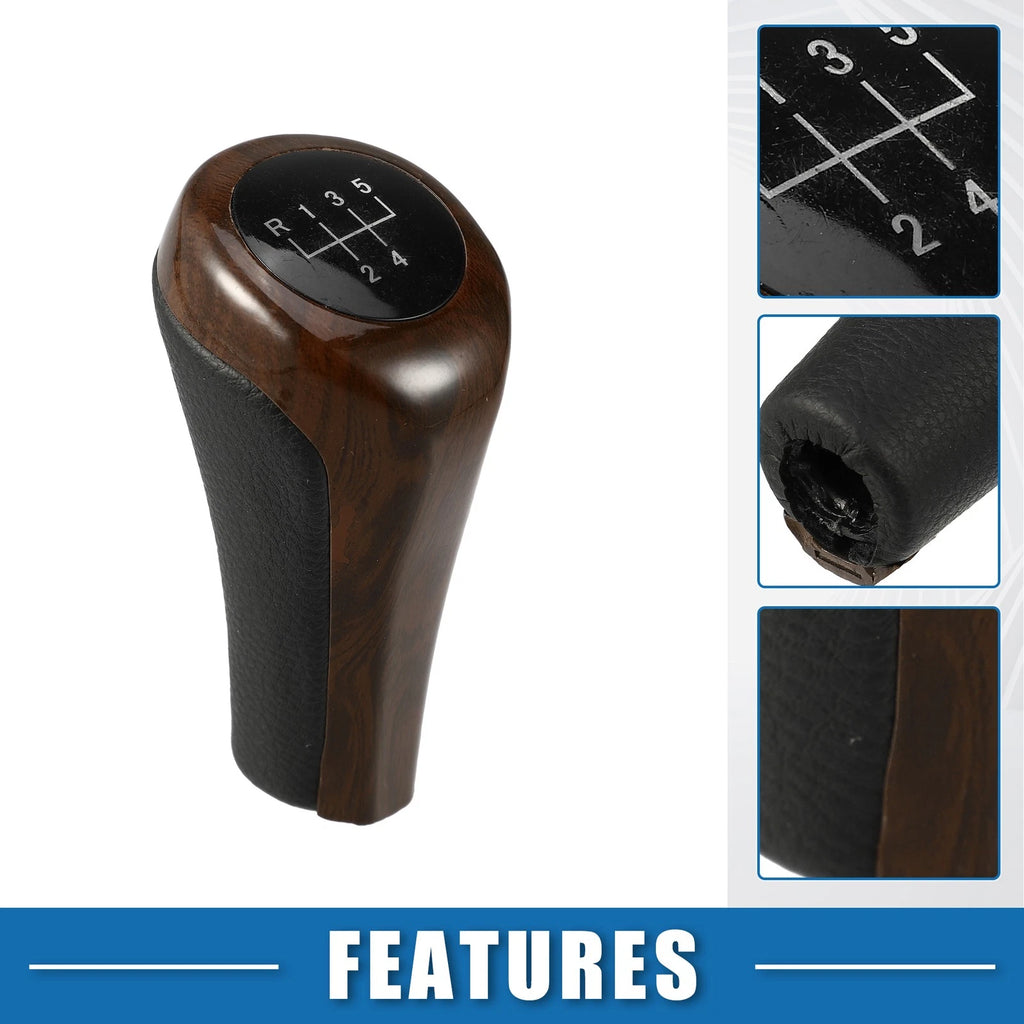 5 Speed Automatic Transmission Gear Shift Knob for BMW  Black Red Wood