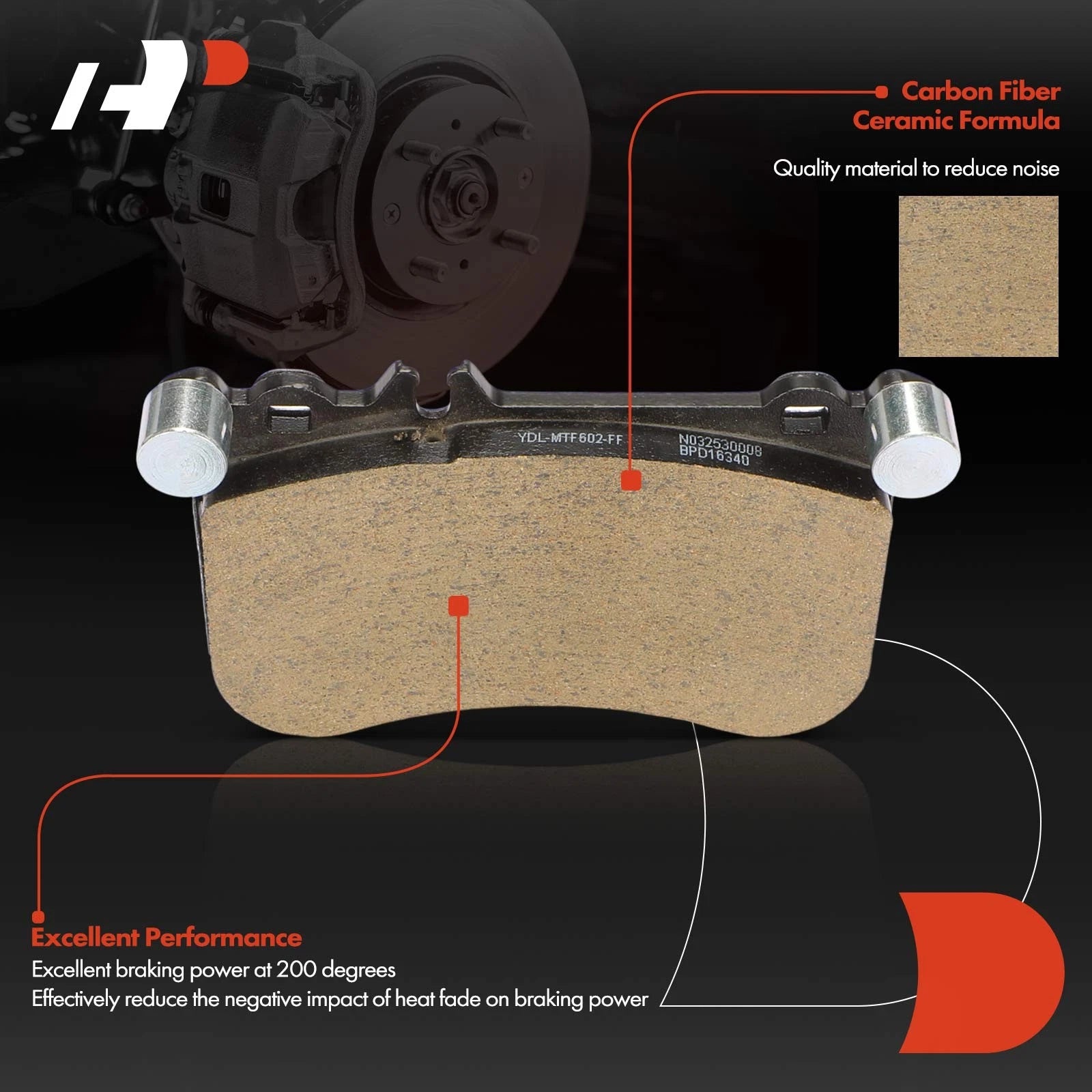 Set of 4 Front Ceramic Brake Pads for Mercedes-Benz W212 E550 (2012–2014)