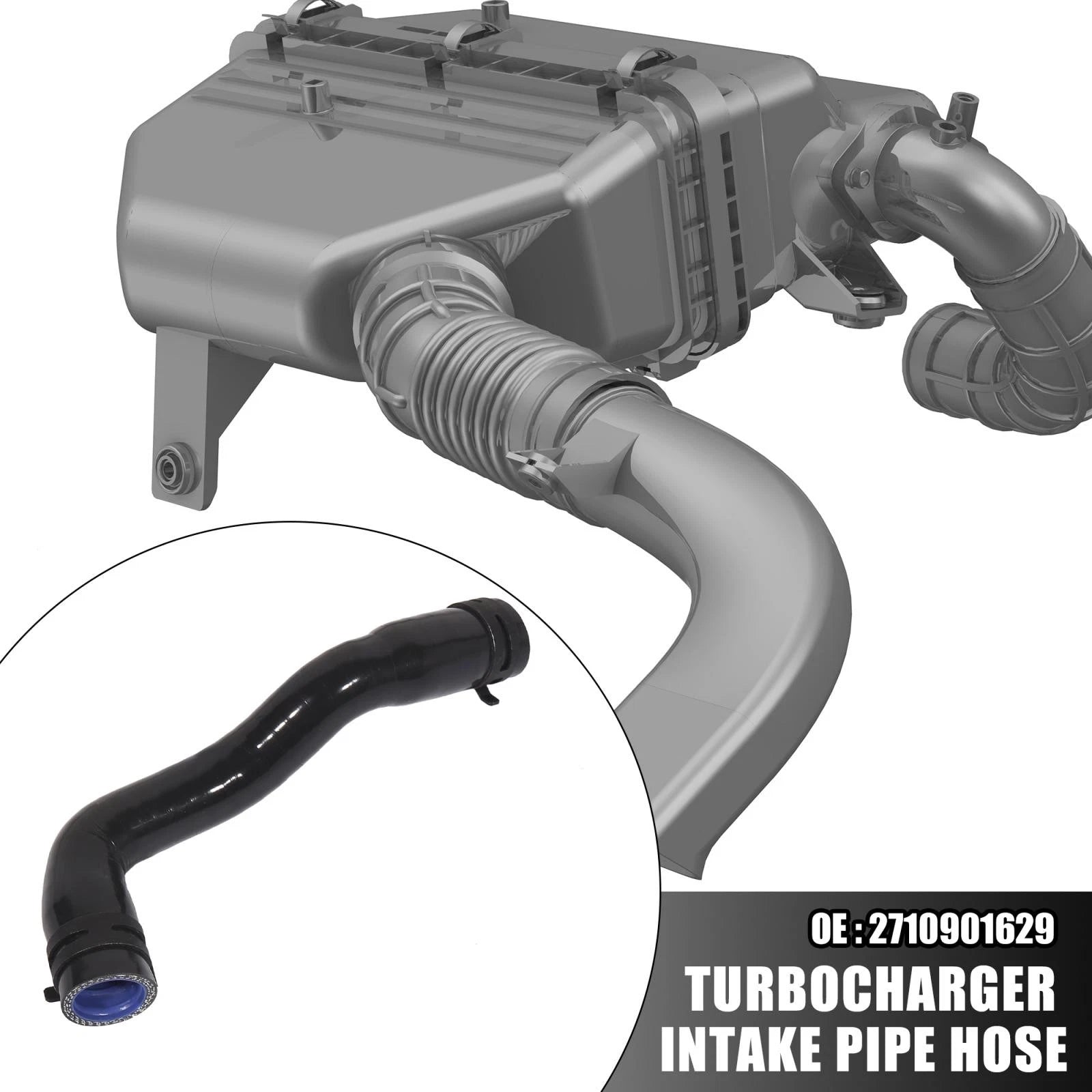 Turbocharger Intake Pipe Hose 2710901629 for Mercedes-Benz C200 (2010–2013) Rubber