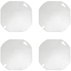 Set of 4 Stainless Steel 4 Inch Octagonal Blank Plate Covers for Wiring Boxes
