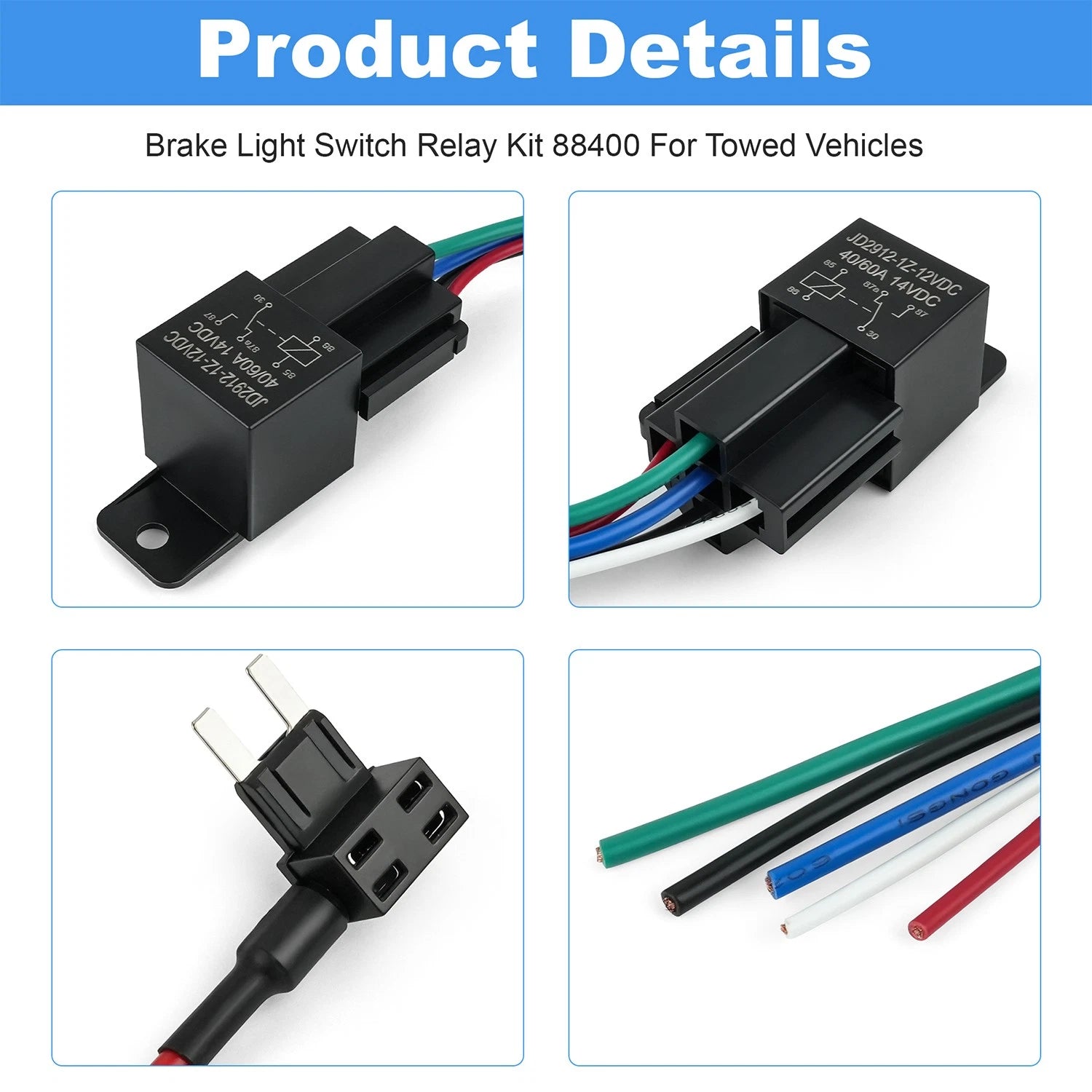 Brake Light Relay Kit for Towed Vehicles RV Motorhome (88400)