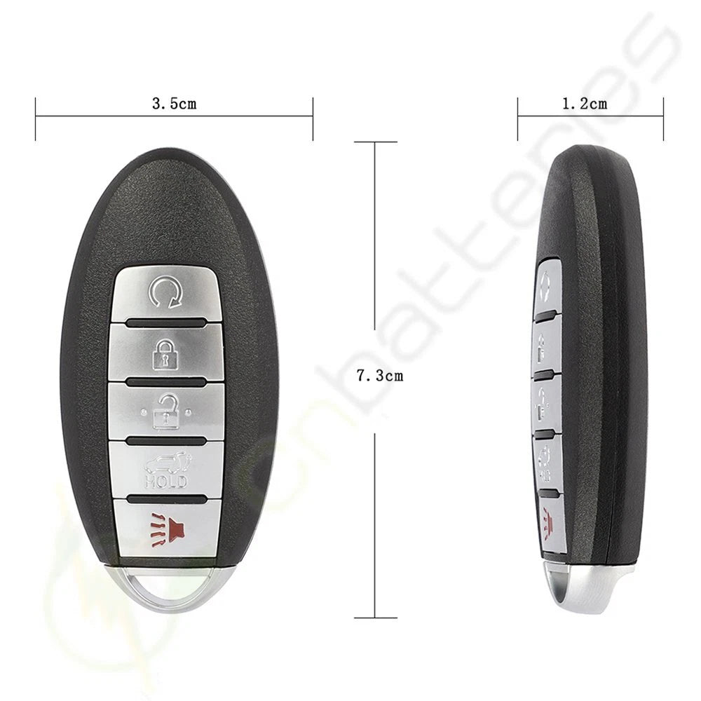2X Remote Keyless Key Fob for Nissan Pathfinder (2013–2016) 5 Buttons