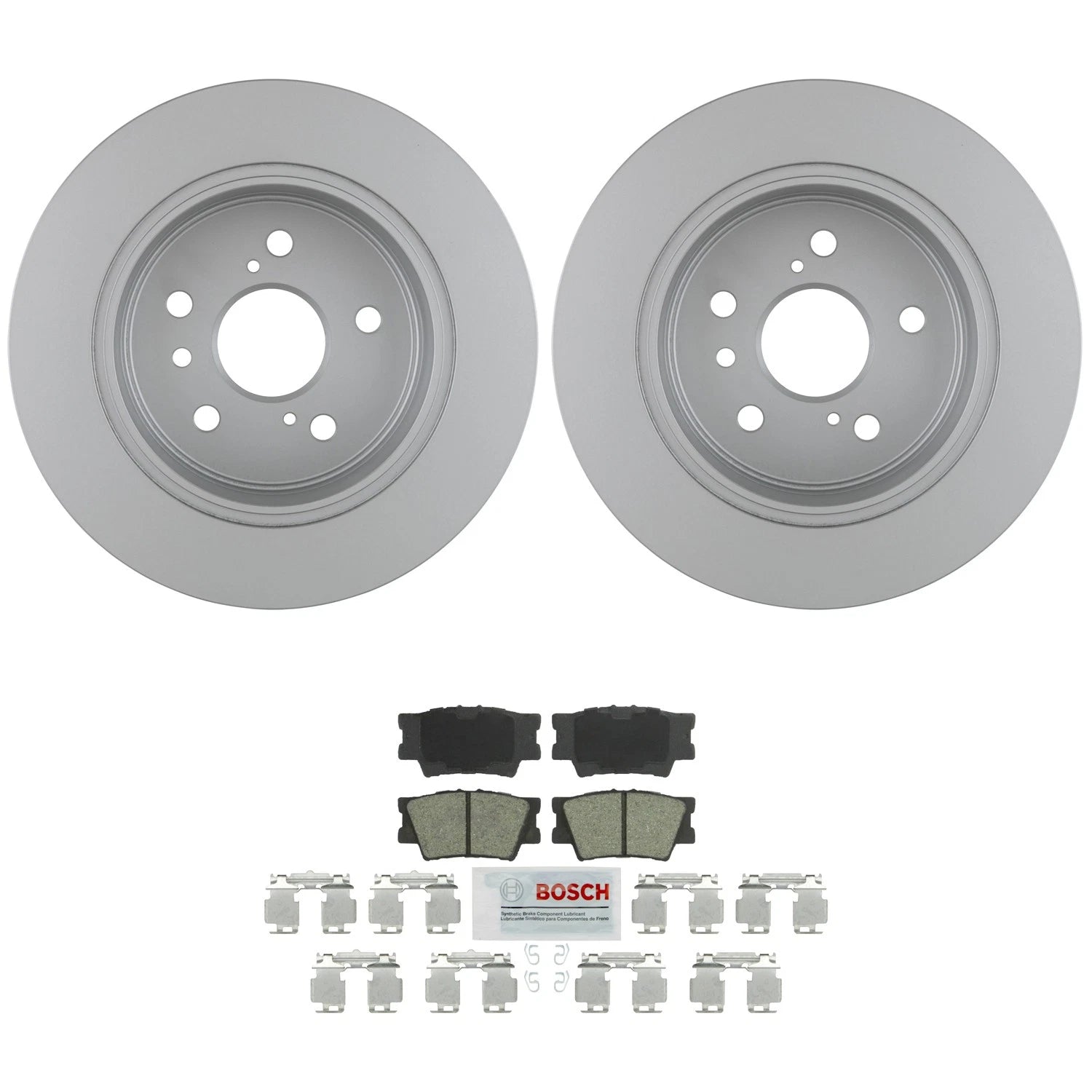 Bosch 2X Rear Quietcast Rotors & SD Ceramic Disc Brake Pad Kit for Avalon Camry ES350 (2005–2020)