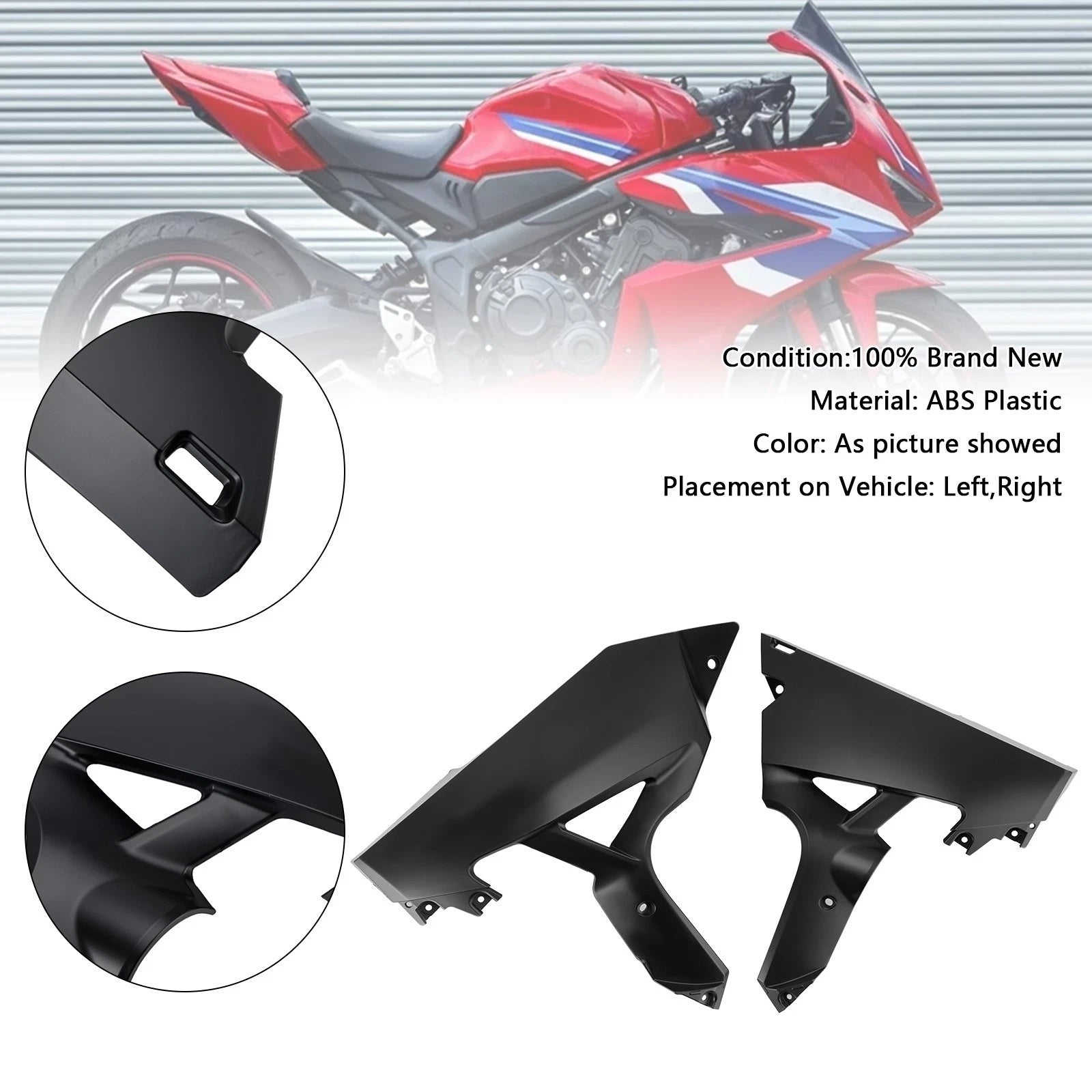 Hand Side Belly Frame Panel Fairing Cowl for Honda CBR650R (2024–2025) Black