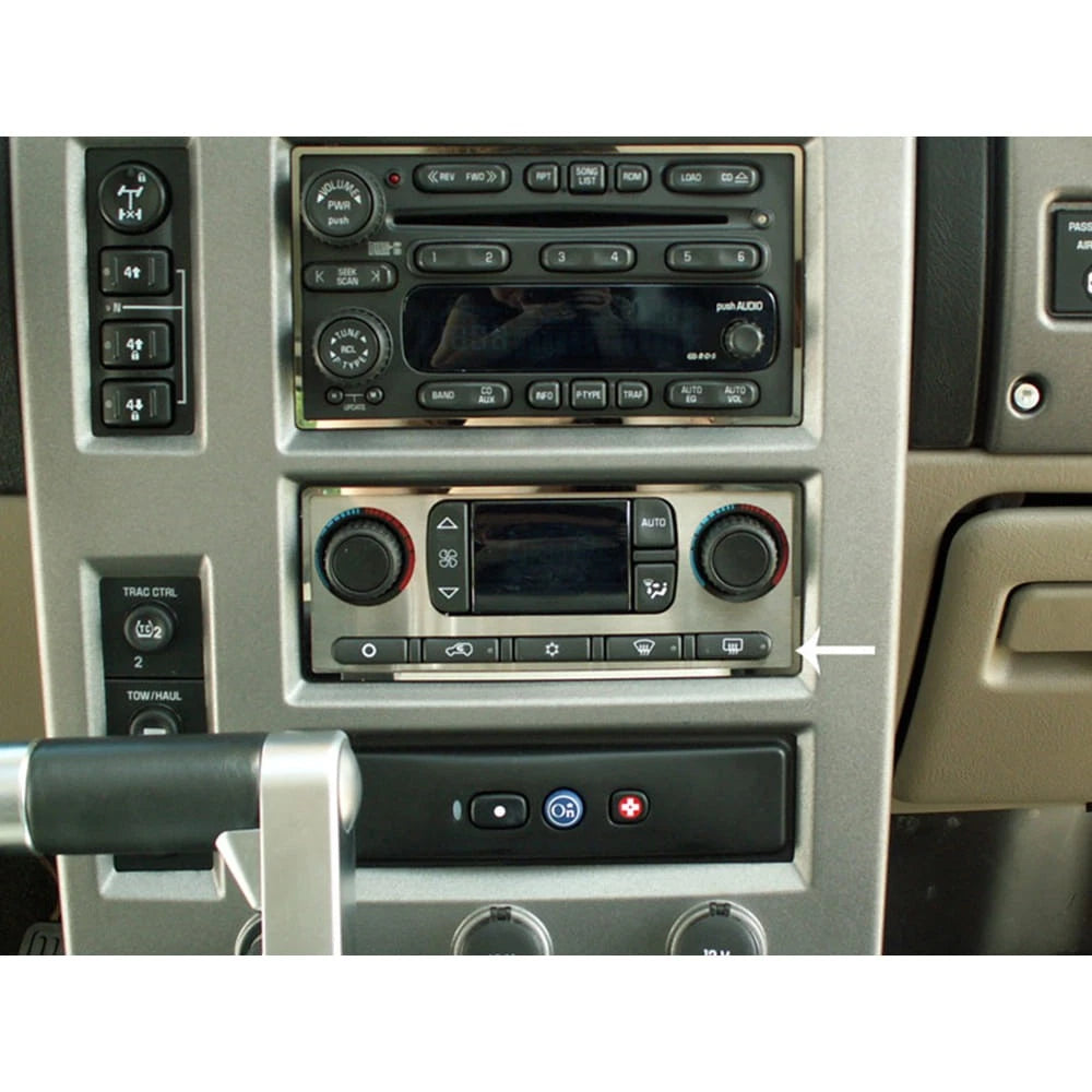 2pc Polished Stainless Steel A/C Plate with Ring for Hummer H2 (2003–2007)
