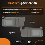 Pair Visors for Toyota Camry (2007–2011) 74310-06750-B0 Gray