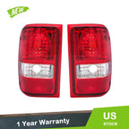 Set of 2 Rear Tail Lights for Ford Ranger (2001–2011) Chrome Red/Clear Lens