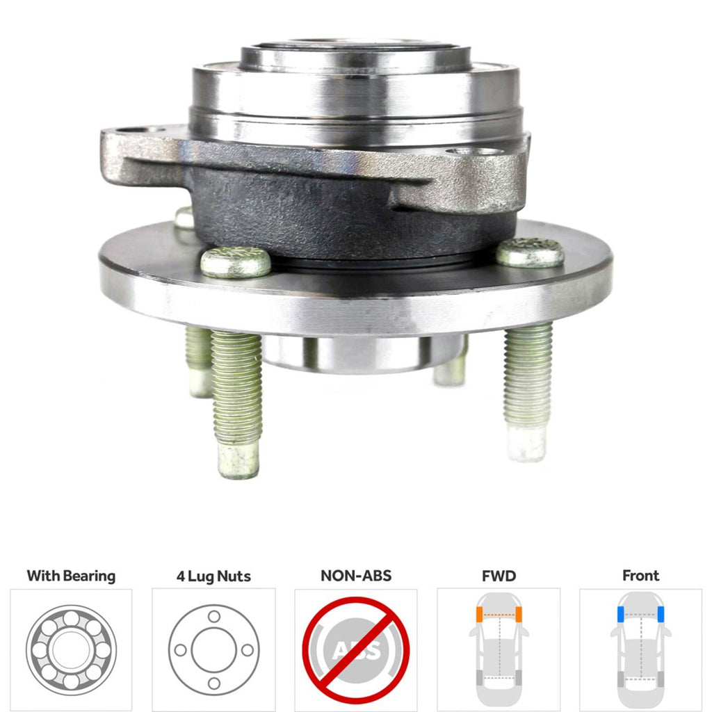 Wheel Hubs for Chevrolet Cobalt (2005–2010) Front LH & RH 4 Lug with Bearing